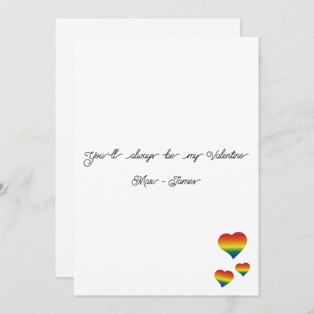 Cartão De Festividades You'll Always Be My Valentine LGBT Heart Flag Flat (Frente/Verso)