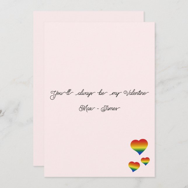 Cartão De Festividades You'll Always Be My Valentine LGBT Heart Flag Flat (Frente/Verso)