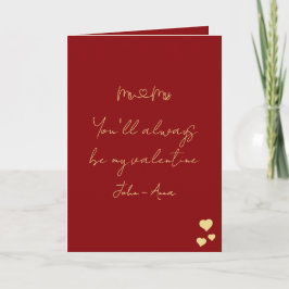 Cartão De Festividades You'll Always Be My Valentine Mr and Mrs Folded