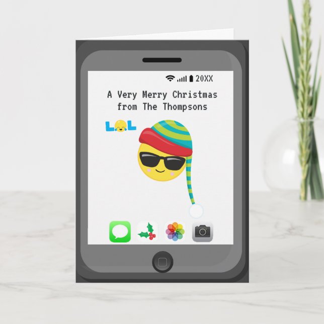 Cartão De Festividades YOUR PHOTO "Have your selfie a Merry Christmas" (Frente)