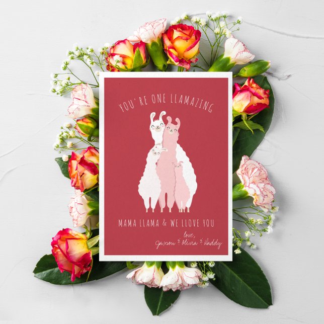 Cartão De Festividades You're Llamazing | Card for Mom (Criador carregado)