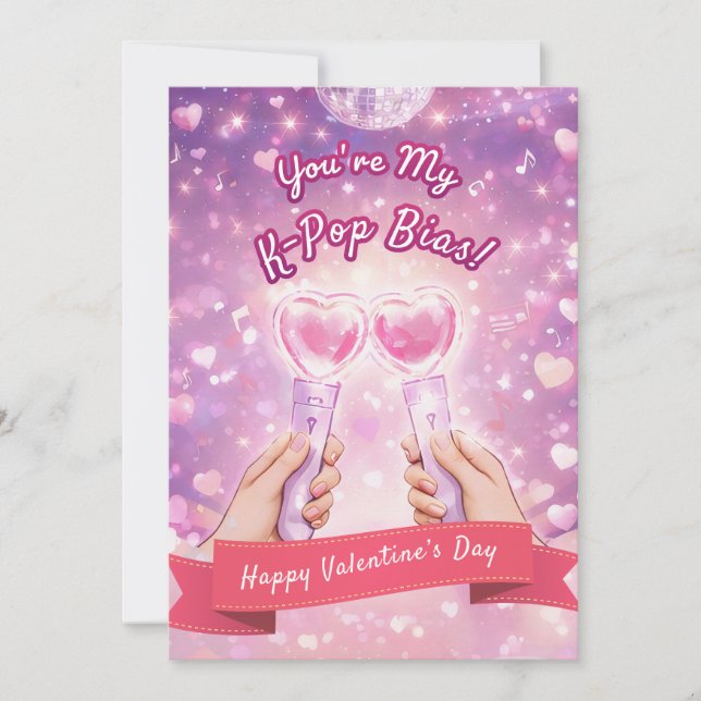 Cartão De Festividades You're My K-Pop Bias! Valentine's day card (Frente)