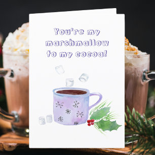 Cartão De Festividades You're My Marshmallow To My Cocoa Watercolor