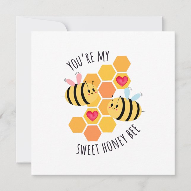 Cartão De Festividades You're My Sweet Honey Bee Flat Card (Frente)