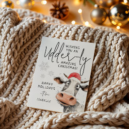 Cartão De Festividades You're Udder-ly Amazing | Fun Christmas