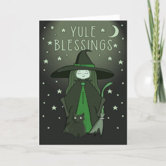 Cartão De Festividades Yule Blessings Cheeky Witch