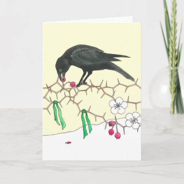 Cartão De Festividades Yule Crow Card (Frente)
