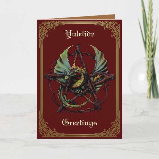 Cartão De Festividades Yule Dragon (Frente)