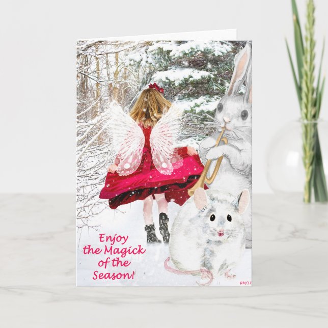 Cartão De Festividades Yule Fairy Greeting Card (Frente)