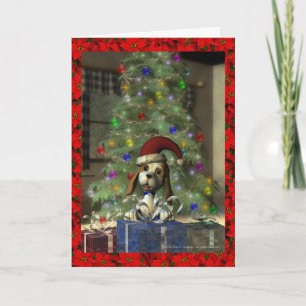 Cartão De Festividades Yule Puppy Greeting Card