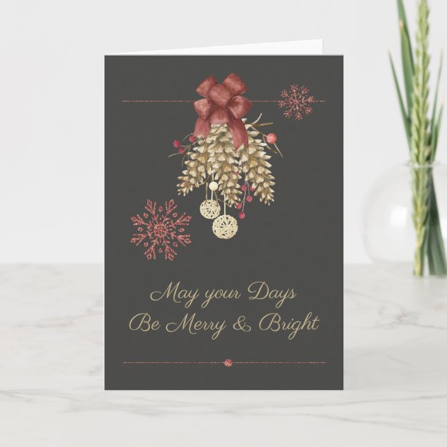 Cartão De Festividades  Yule Sabbat Merry & Bright Greeting Card (Frente)