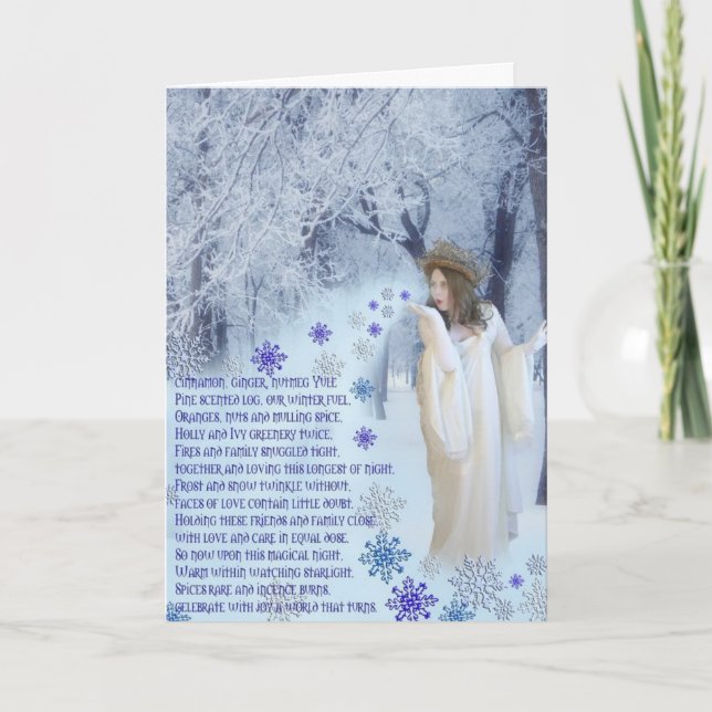 Cartão De Festividades Yuletide Poem (Frente)