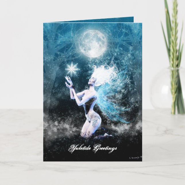 Cartão De Festividades Yuletide Saudações (Frente)