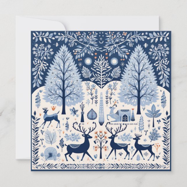 Cartão De Festividades Yuletide Saudações (Frente)