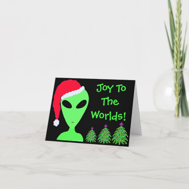 Cartão De Festividades Z LGM Personalized Joy To The Worlds Christmas (Frente)