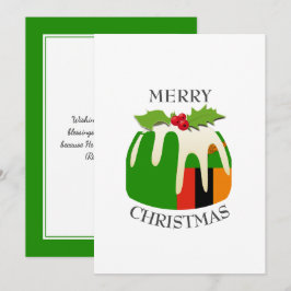Cartão De Festividades ZAMBIA FLAG | Pudim de ameixa festiva | Natal