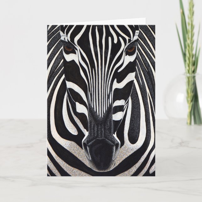 Cartão De Festividades Zebra Greeting Card (Frente)