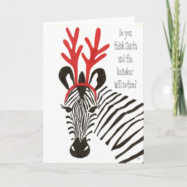 Cartão De Festividades Zebra Holiday Cards (Frente)