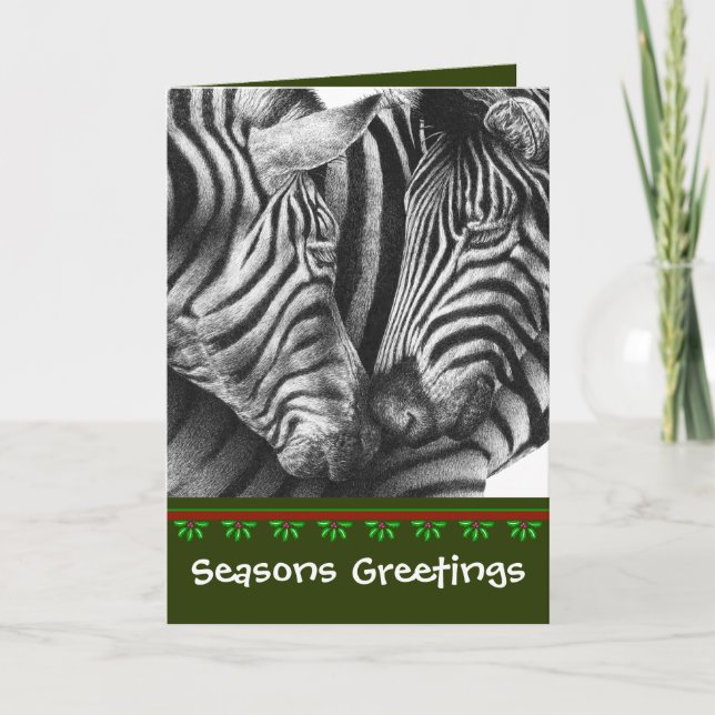 Cartão De Festividades Zebras Chrismas Card (Frente)
