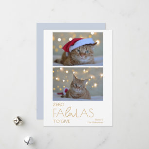 Cartão De Festividades Zero FaLaLas Para Dar Foto De Animal De Estimação