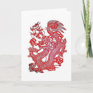 Cartão De Festividades Zodíaco Chinês Dragão/