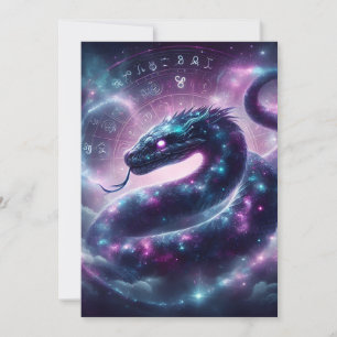 Cartão De Festividades Zodíaco da Galáxia da Serpente Cósmica Astrologia