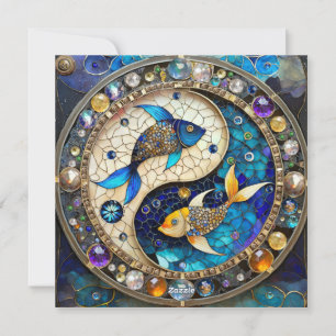 Cartão De Festividades Zodíaco - Peixes Yin e Yang