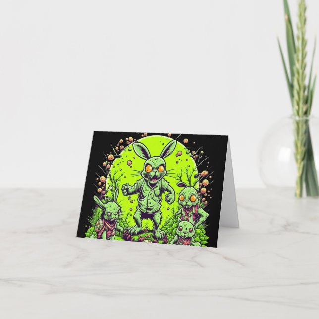 Cartão De Festividades Zombie Easter Bunny (Frente)