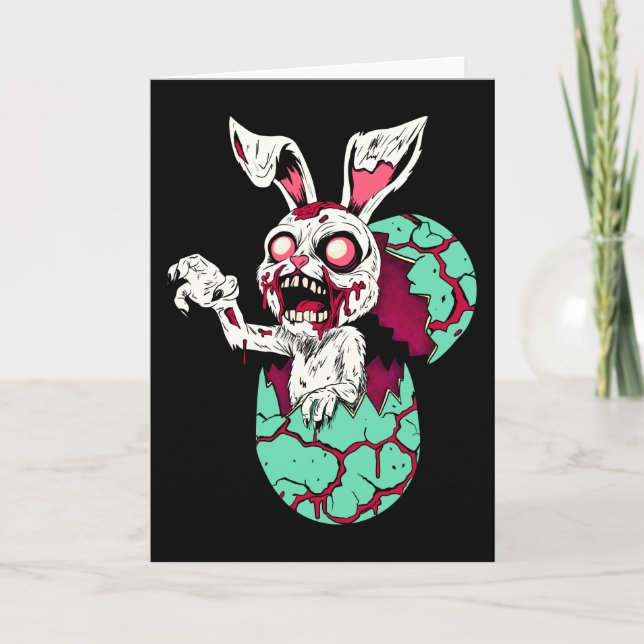 Cartão De Festividades Zombie Easter Bunny (Frente)