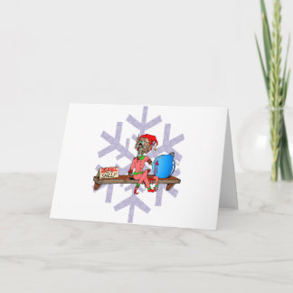 Cartão De Festividades Zombie numa prateleira