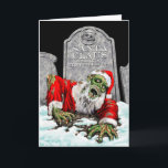 Cartão De Festividades Zombie Santa Christmas Card<br><div class="desc">Once you believed in Santa Claus then you grew up. But what happened to him when you stopped believing? Did he die? And if he died what happens when you start believing again? Better keep believing ... . Original artwork on the front and a customisable greeting on the interior.</div>