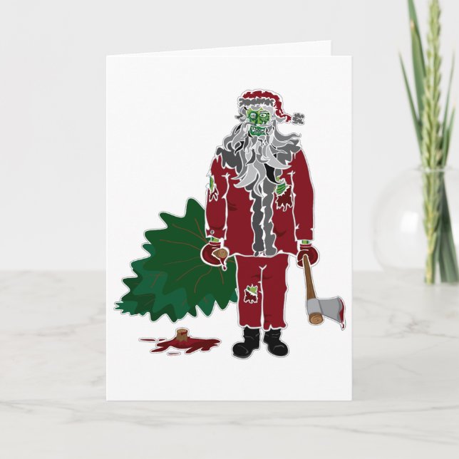 Cartão De Festividades Zombie Santa Claus (Frente)