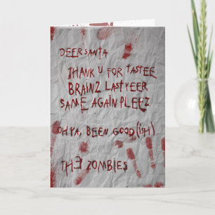 Cartão De Festividades zombies christmas wish