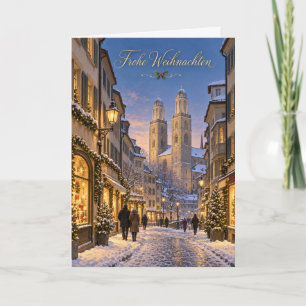 Cartão De Festividades Zurique Grossmünster Feliz Natal