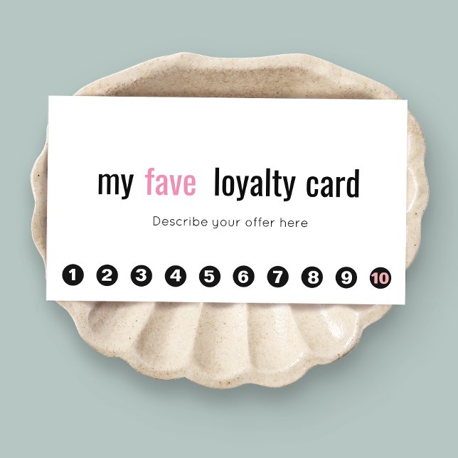 Cartão De Fidelidade 10 Punch Pink Beauty Salon Customer Loyalty Card 2 (Criador carregado)