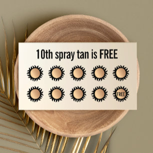 Cartão De Fidelidade 10 Punch Spray Tan Visite a lealdade do cliente