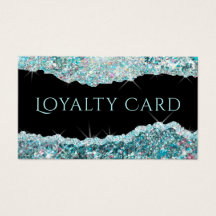 Cartão de fidelidade à glitter eal iridescente