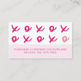 Cartão De Fidelidade Abraços LipSense E Beijos XOXO Rosa