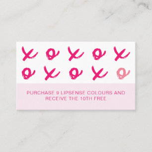 Cartão De Fidelidade Abraços LipSense E Beijos XOXO Rosa