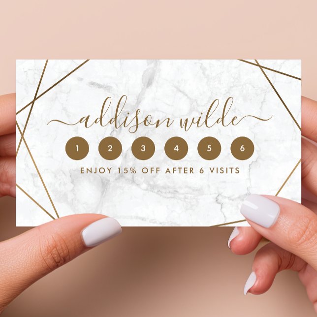 Cartão de Fidelidade Abstrato Geométrico Dourado d (Criador carregado)