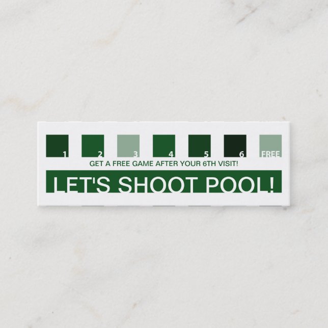 Cartão De Fidelidade Apreciação do cliente BILLIARDS (mod quadrares) (Frente)