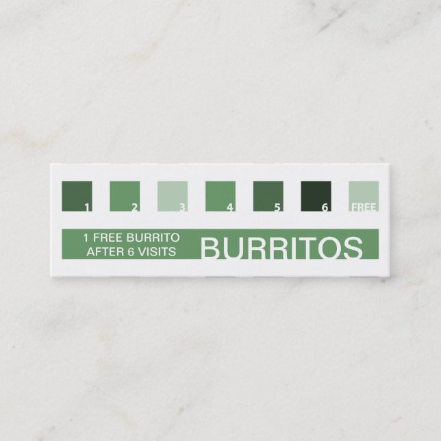 Cartão De Fidelidade Apreciação do cliente dos BURRITOS (quadrados da (Frente)