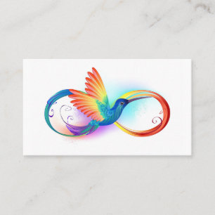 Cartão De Fidelidade Arco-íris Hummingbird com símbolo Infinito