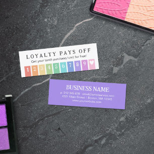 Cartão De Fidelidade Arco-Íris Stripes Coração 10 Lealdades Paga Sem Pa