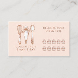 Cartão De Fidelidade Artisan Cupcake Bakery Baking Tools Loyalty Card