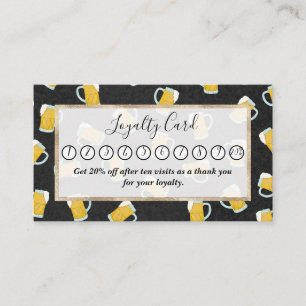 Cartão De Fidelidade Artsy Modern Yellow Watercolor Beer Canecas de cer