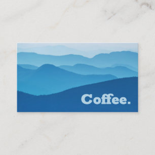 Cartão De Fidelidade Azul Paisagem Simples Café Mínimo Estilo R