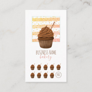 Cartão De Fidelidade Bakery Café Cupcake Baker Pastelaria Chef Caterer