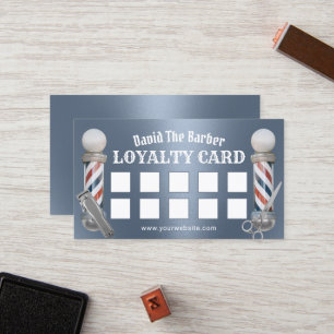 Cartão De Fidelidade Barber Compro Barbershop Lealdade Azul com Dureza