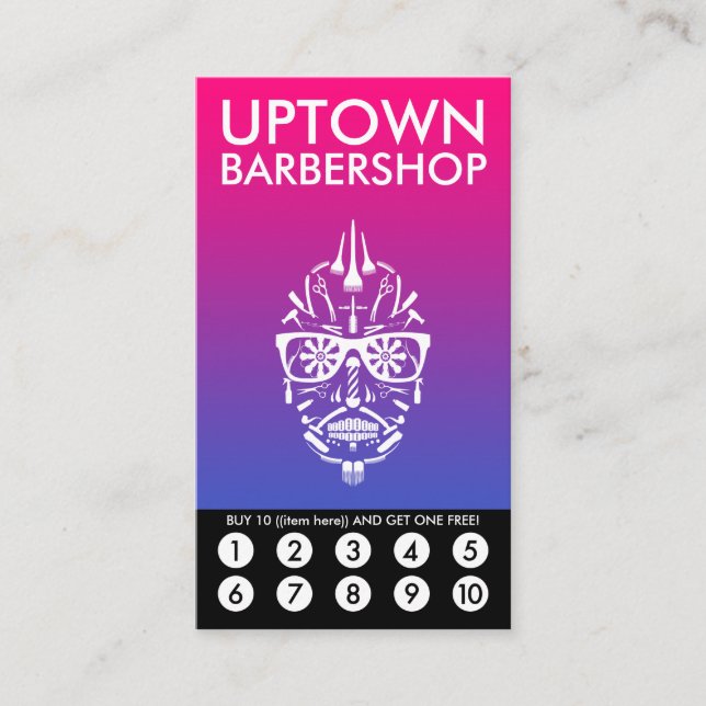 Cartão De Fidelidade Barberboi Uptown Leyalty Punch Card (Frente)